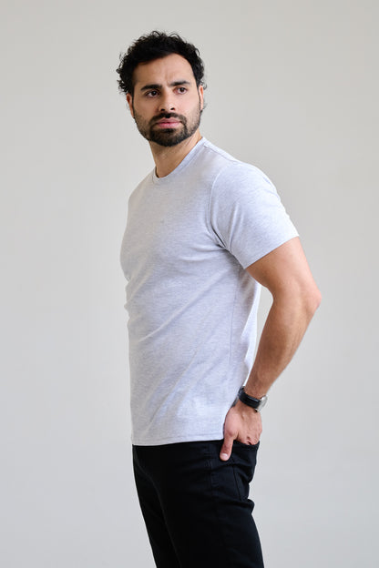 Polera Algodón Pima - Grey Melange